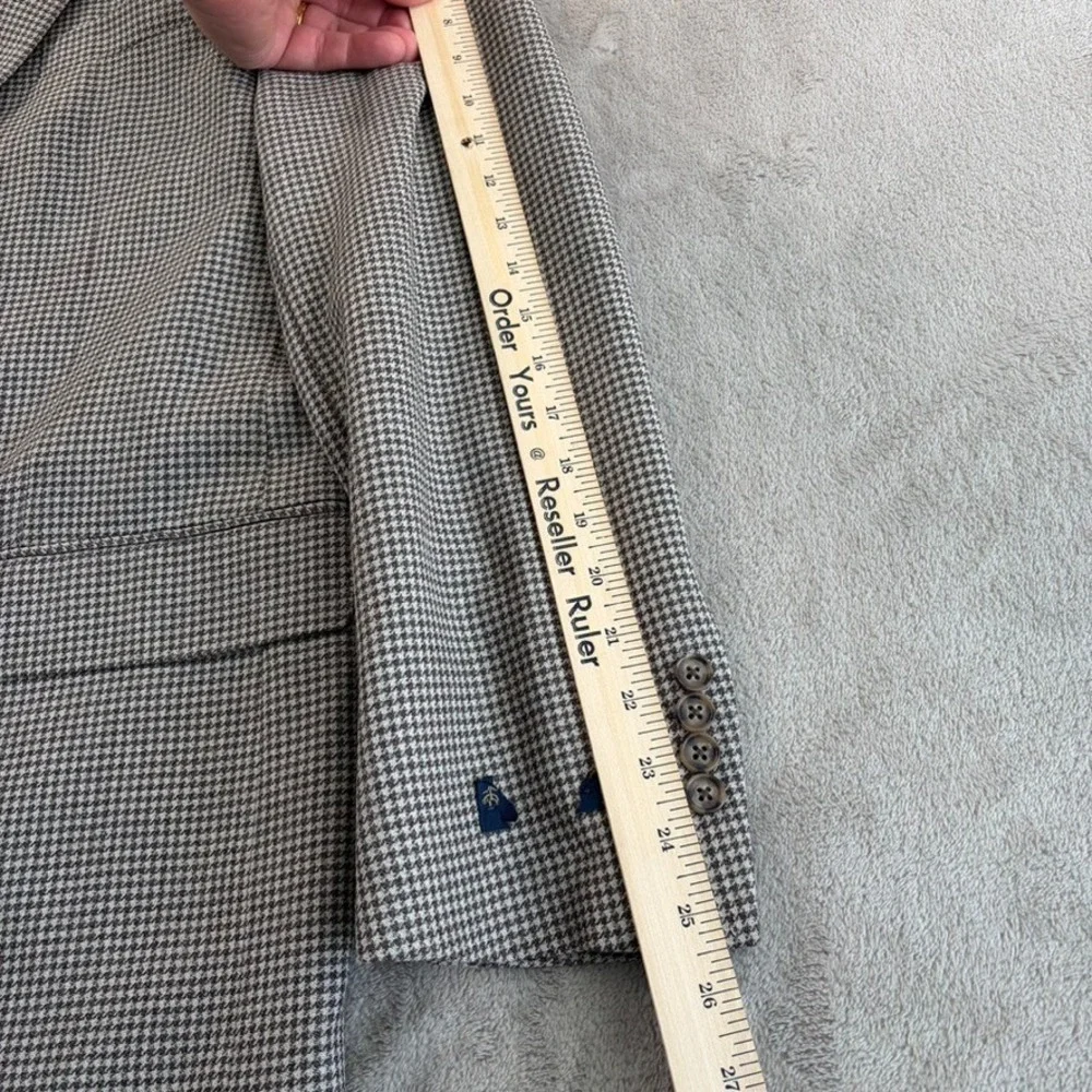 BROOKS BROTHERS Classic Blazer Sport Coat Brown Houndstooth Men 44R NWOT‎ $495